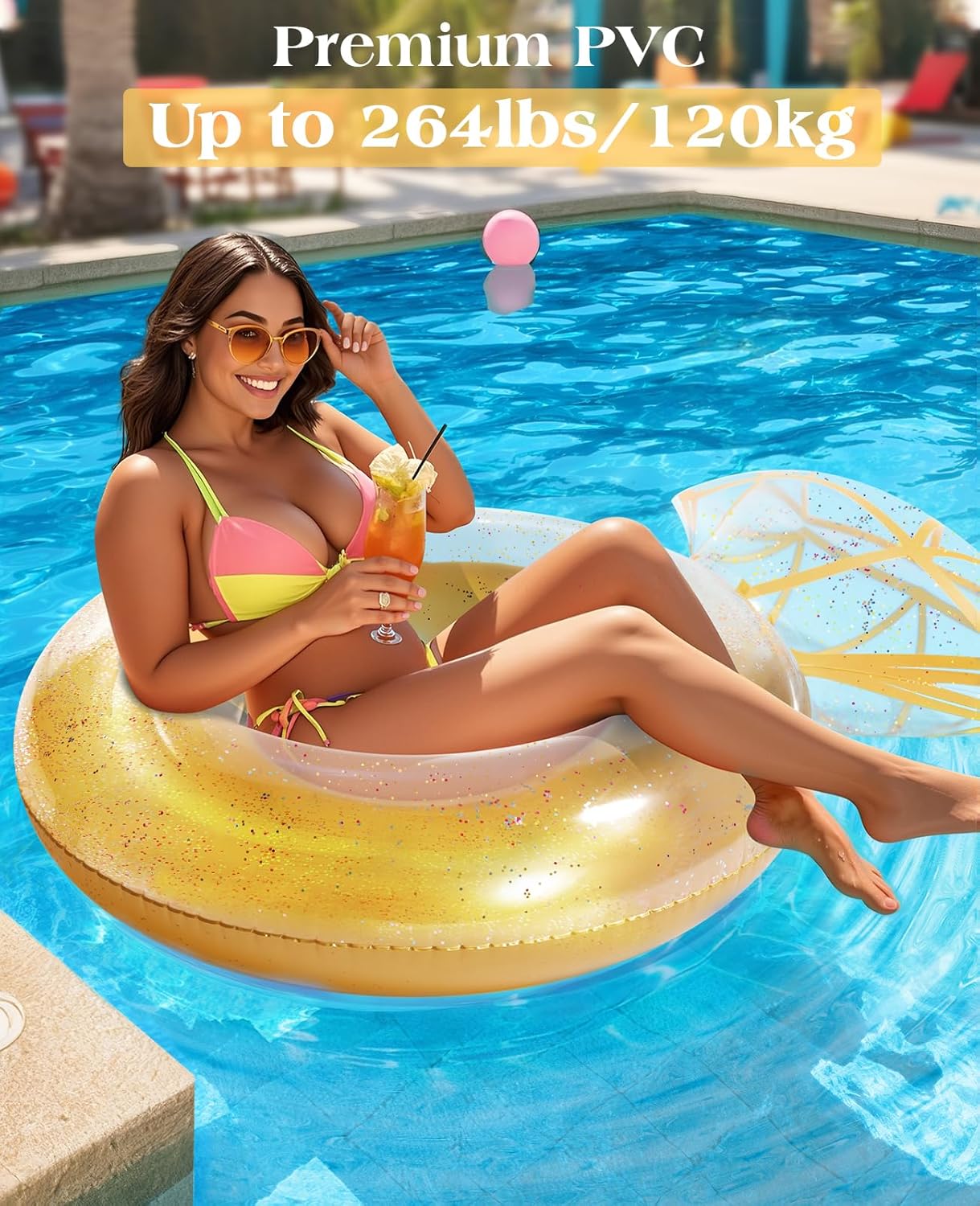 Thumbnail 1 de HeySplash Inflatable Diamond Ring Pool Float (Large) for Bachelorette Parties & Bride-Themed Pool Fun