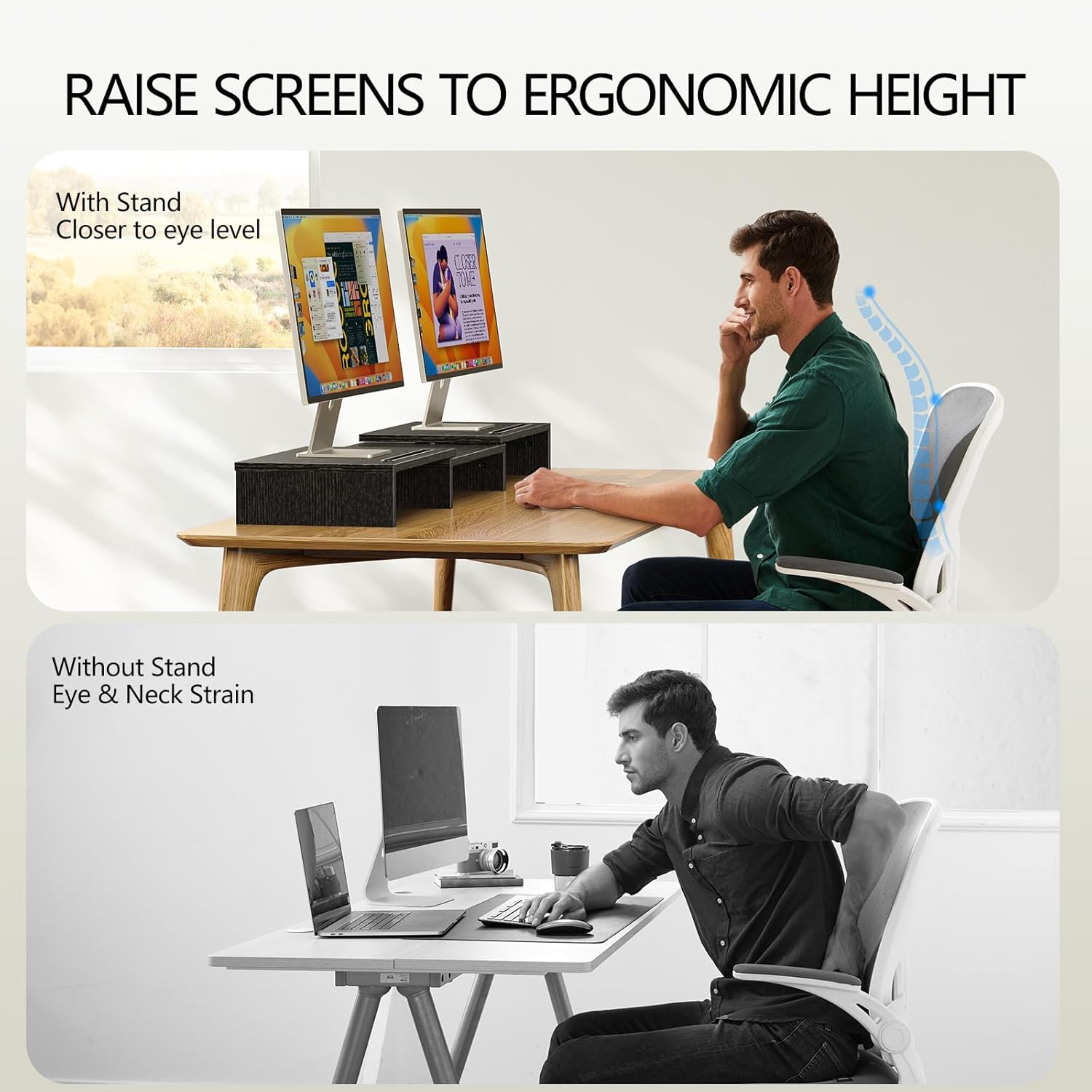 Detalle de AMERIERGO dual monitor stand 104cm