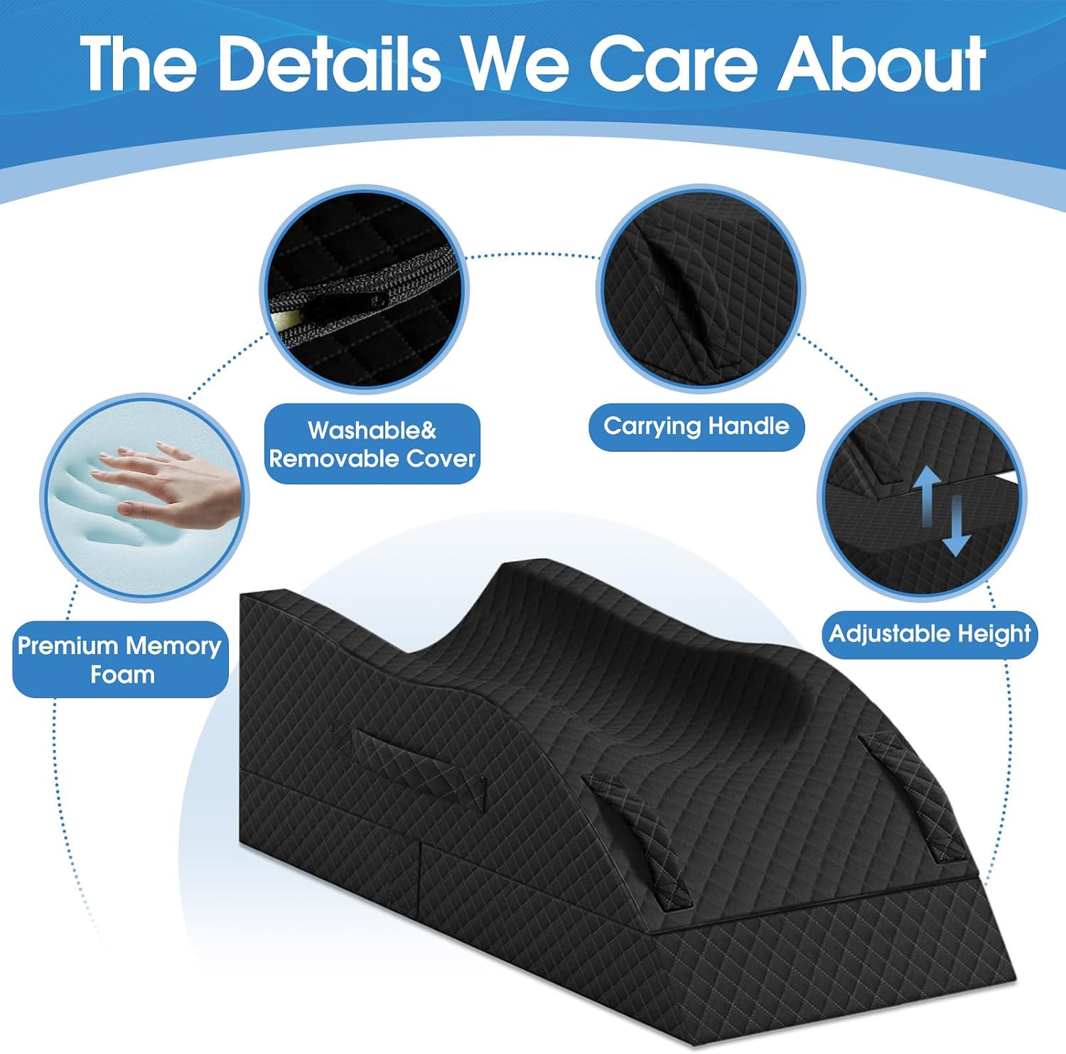 Detalle de TranquilRelax Leg Elevation Pillow, Memory Foam