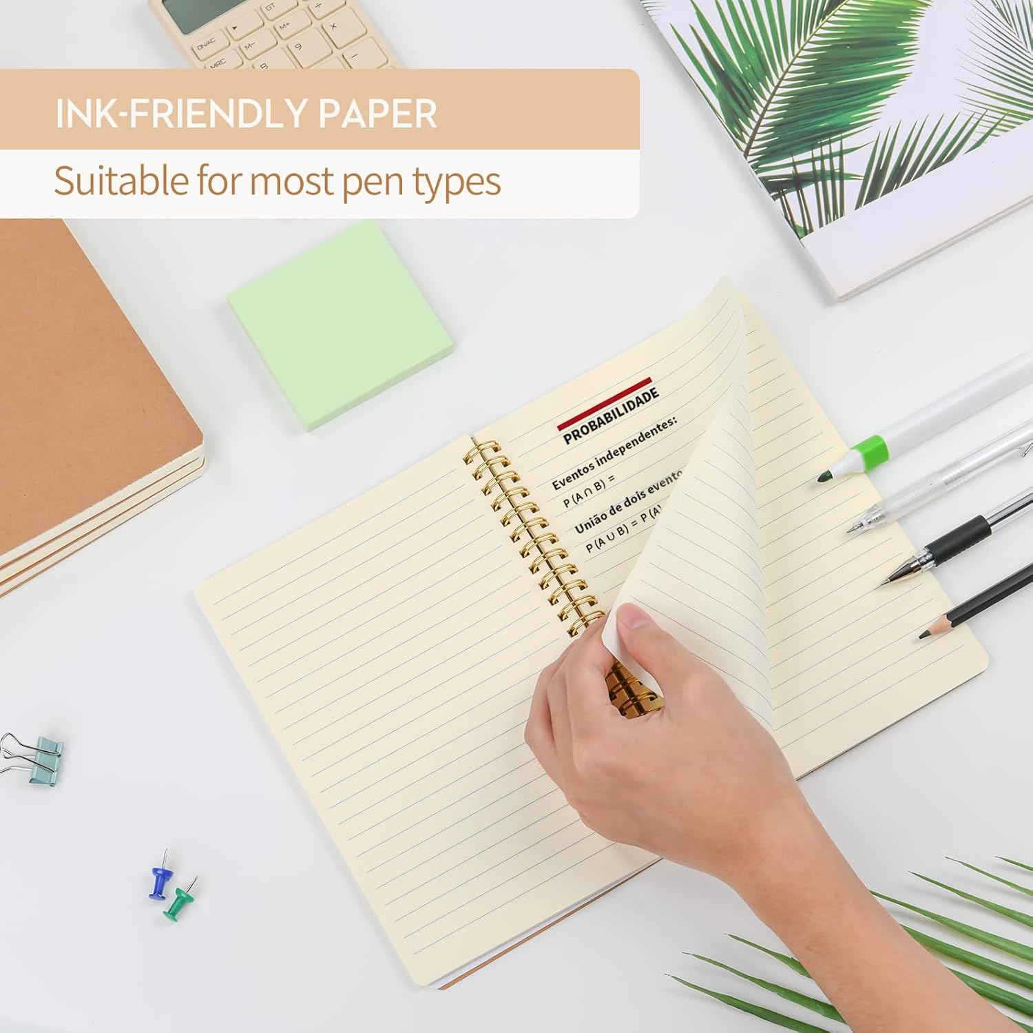 Thumbnail 2 de VEESUN Notizblock A5 liniert (4er-Set) mit Spiralbindung, 80 Blatt/160 Seiten