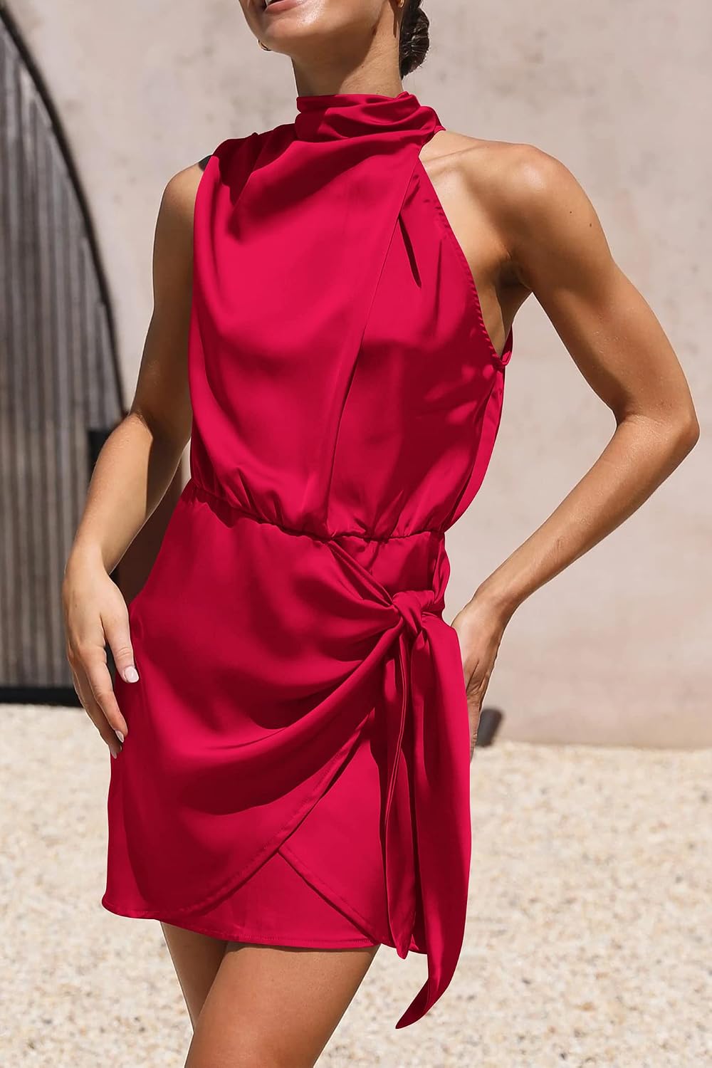 Detalle 2 de PRETTYGARDEN Women's Satin Dress US 4-22