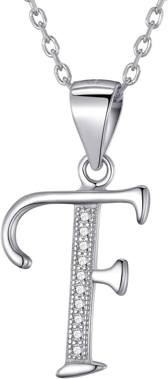 Detalle de Morella collar 45 cm plata 925 con letra y circonitas