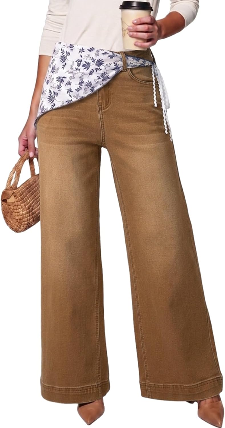 Detalle de Dokotoo High-Waisted Wide-Leg Jeans