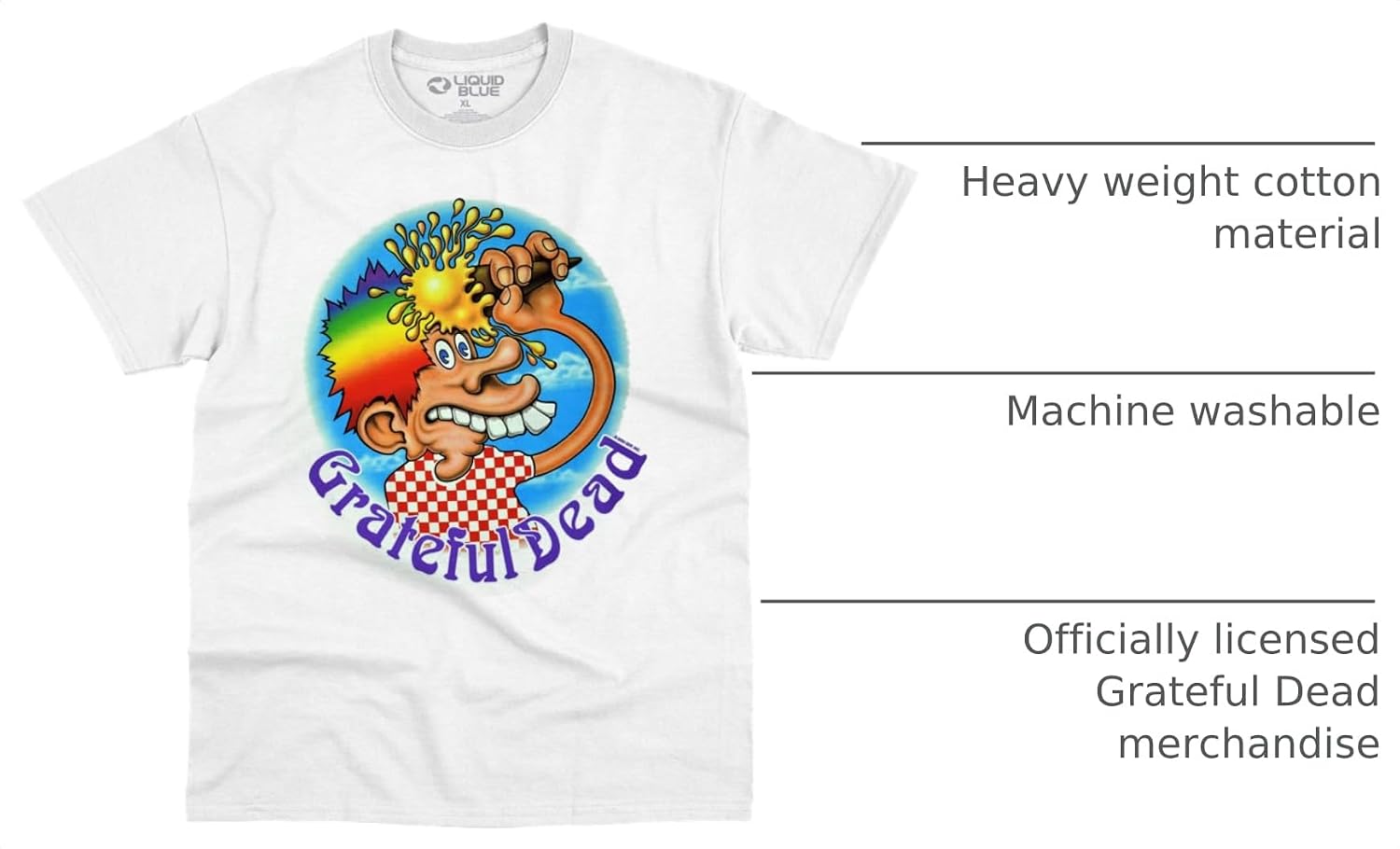 Detalle 2 de Liquid Blue Grateful Dead Ice Cream Cone T‑Shirt