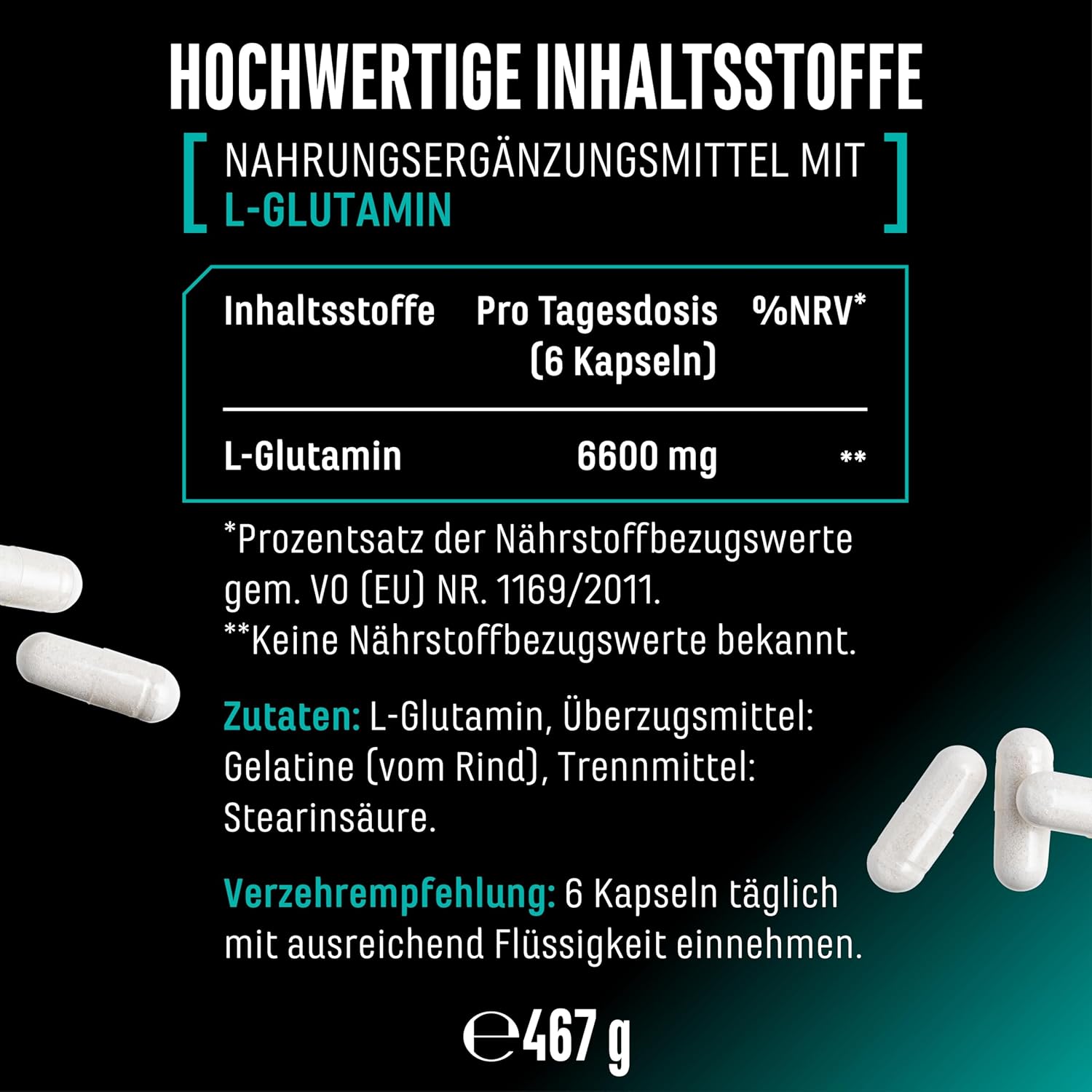 Thumbnail 5 de L-Glutamin Ultra Caps – 365 Kapseln, 1100 mg pro Kapsel