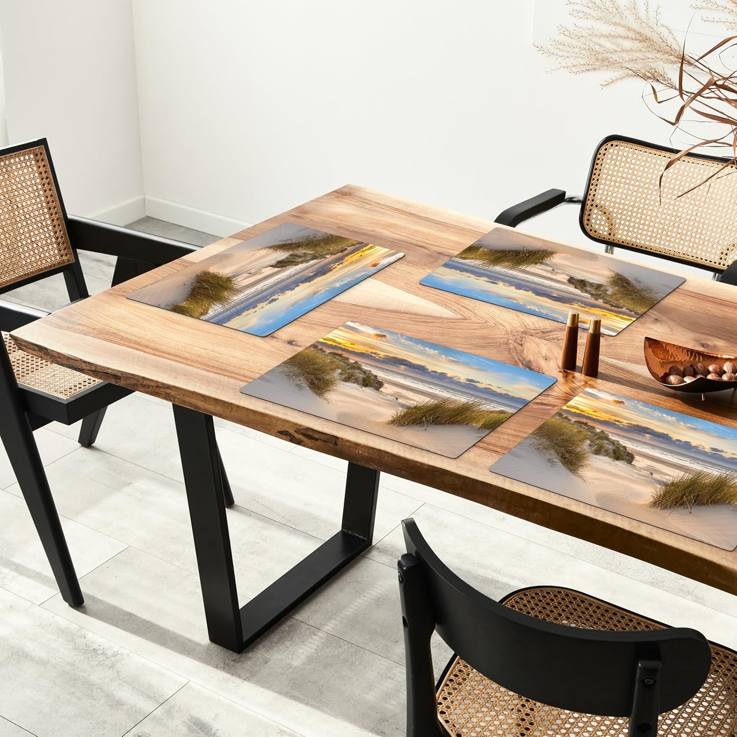 Detalle de KitchenYeah placemats set van 6, vinyl, 45 x 30 cm, Strand-Dune