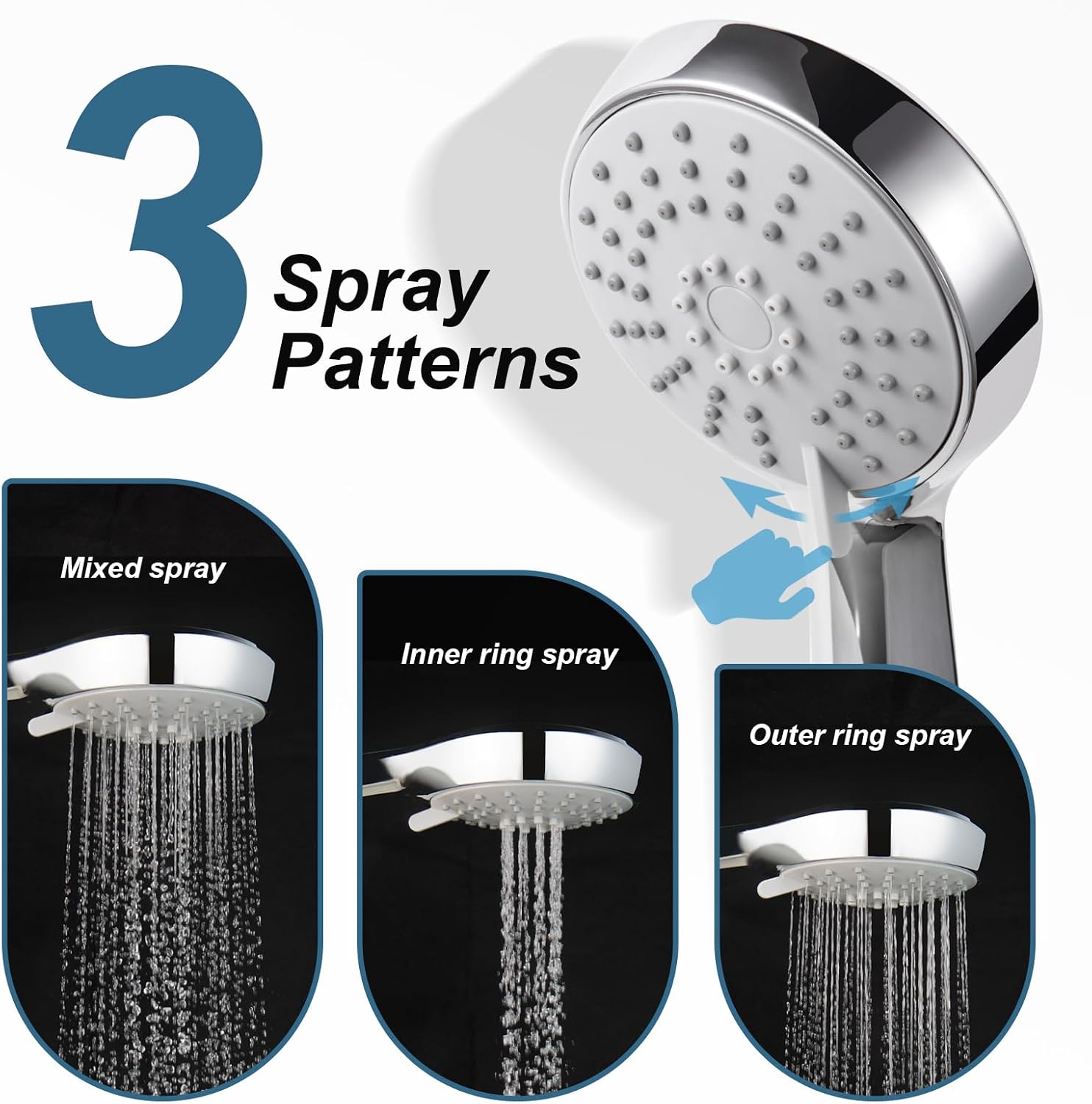 Thumbnail 1 de OFFO Shower Head and Hose 1.6m handheld