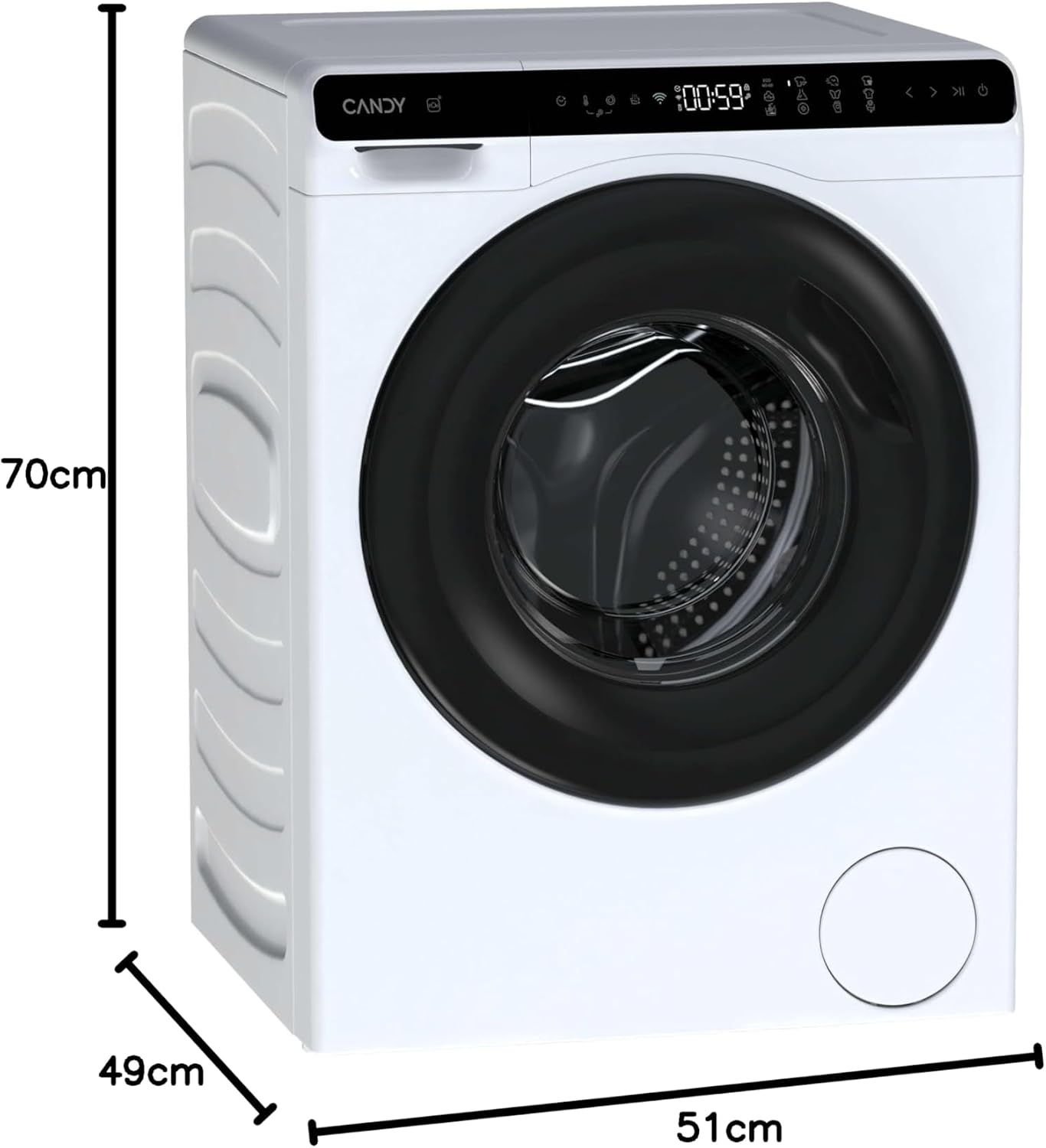 Thumbnail 6 de Candy ProWash 700 Mini CW50-BP12307U1-S: Lavadora 5 kg con WiFi, 12 ciclos y motor Inverter