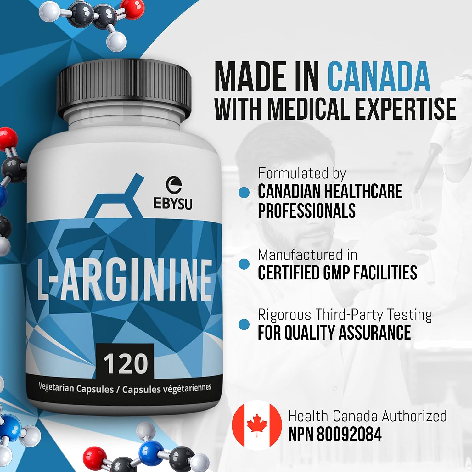 Detalle 1 de EBYSU L-Arginine workout supplement 664 mg