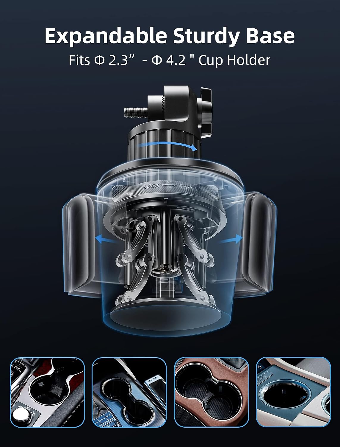 Thumbnail 5 de TOPGO Car Phone Holder Pro Ver: Height Adjustable Cup Holder Mount for iPhone 16 Pro Max and More