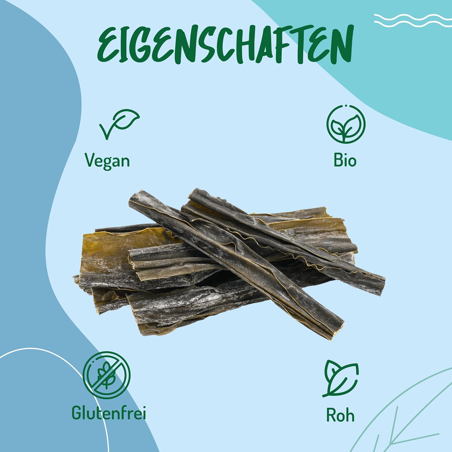Detalle de Bio Kombu Algen Vegan – 40 g | Premium Bio-Kombu, sonnengetrocknet