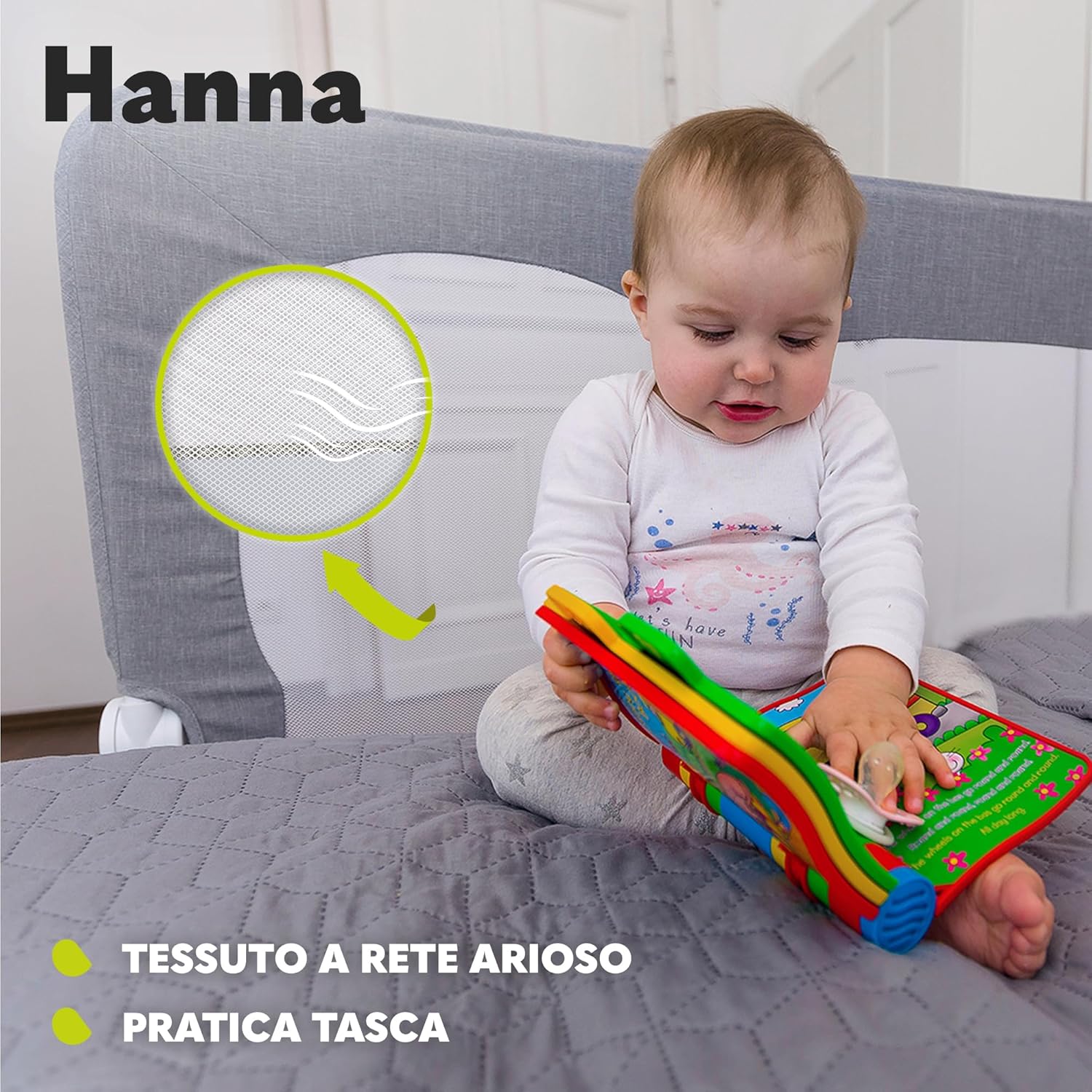 Thumbnail 4 de Lionelo Hanna Sponda letto universale con barriera protettiva, altezza 65 cm e reclinazione fino a 180°