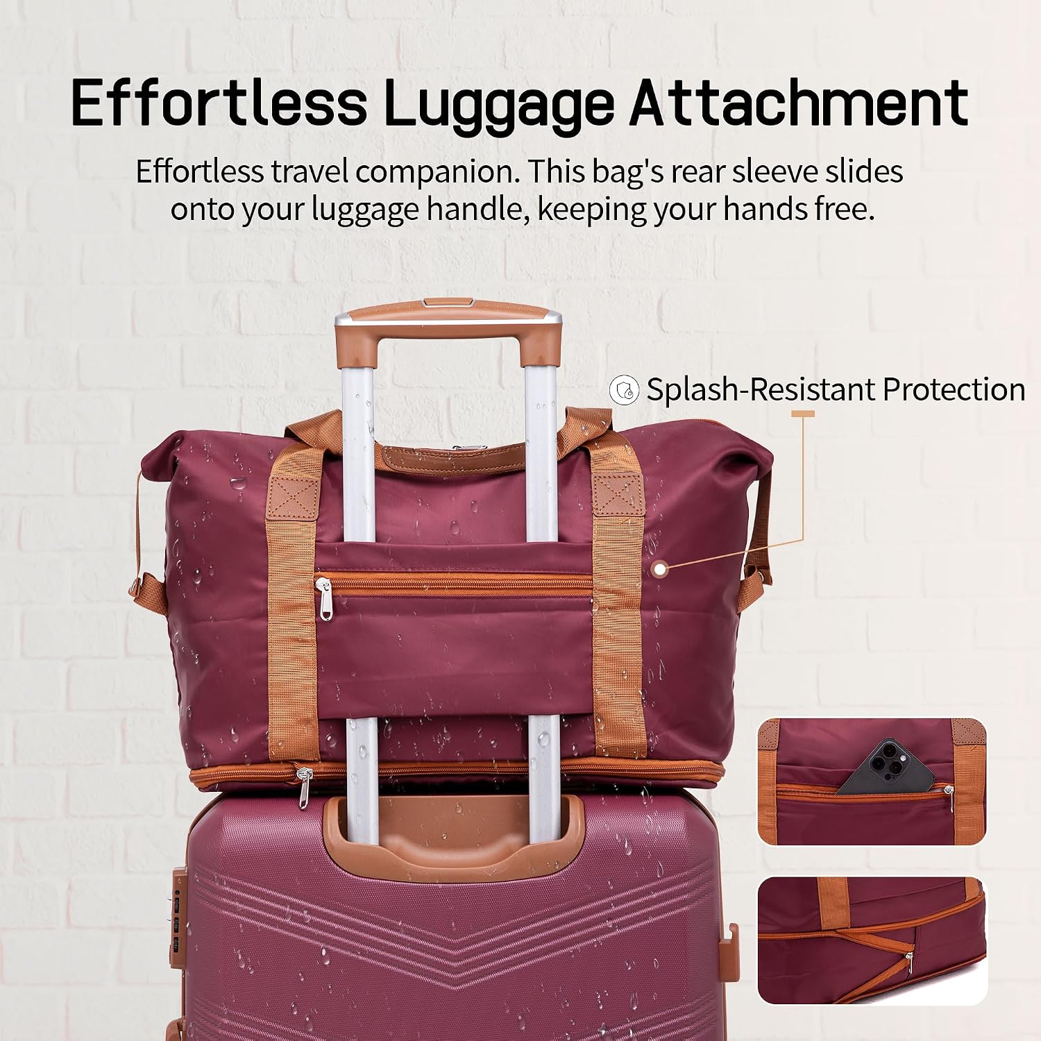 Thumbnail 4 de CONCEPTEN Expandable Hardshell Luggage Set 5 Piece (Red) – 22x14x9 Carry-On to 28" Suitcases
