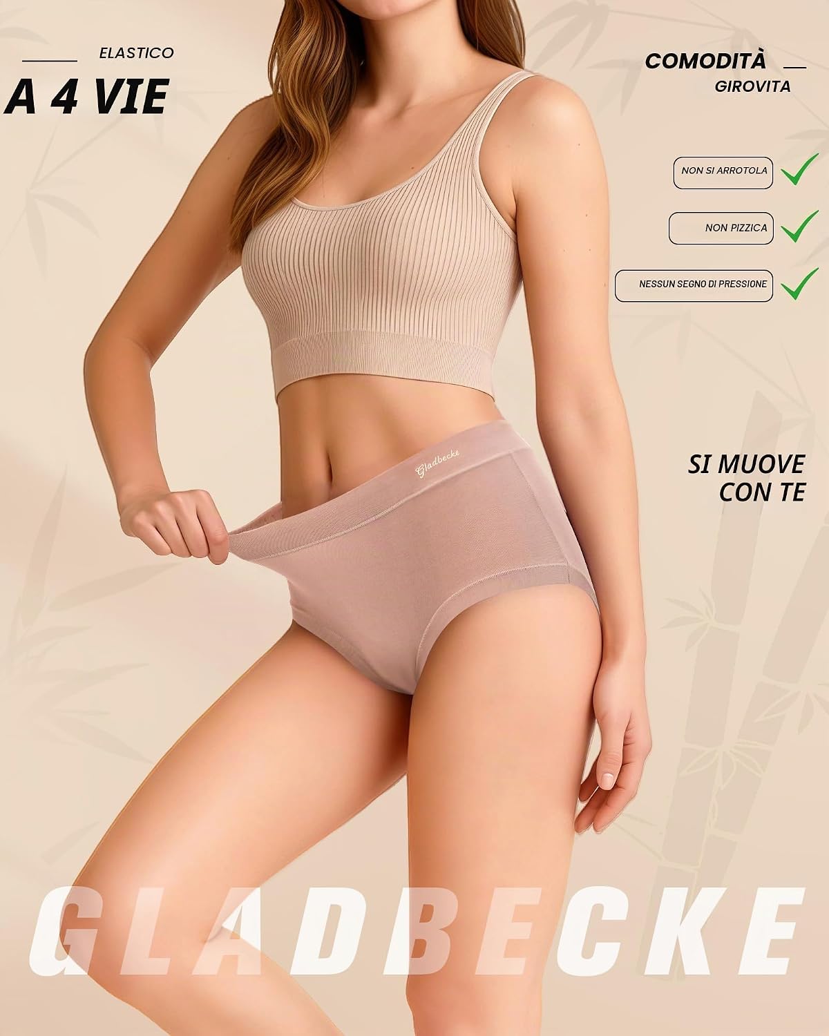 Detalle de Gladbecke Mutande in bambù da donna 5 pezzi: comfort, traspiranza e stile invisibile