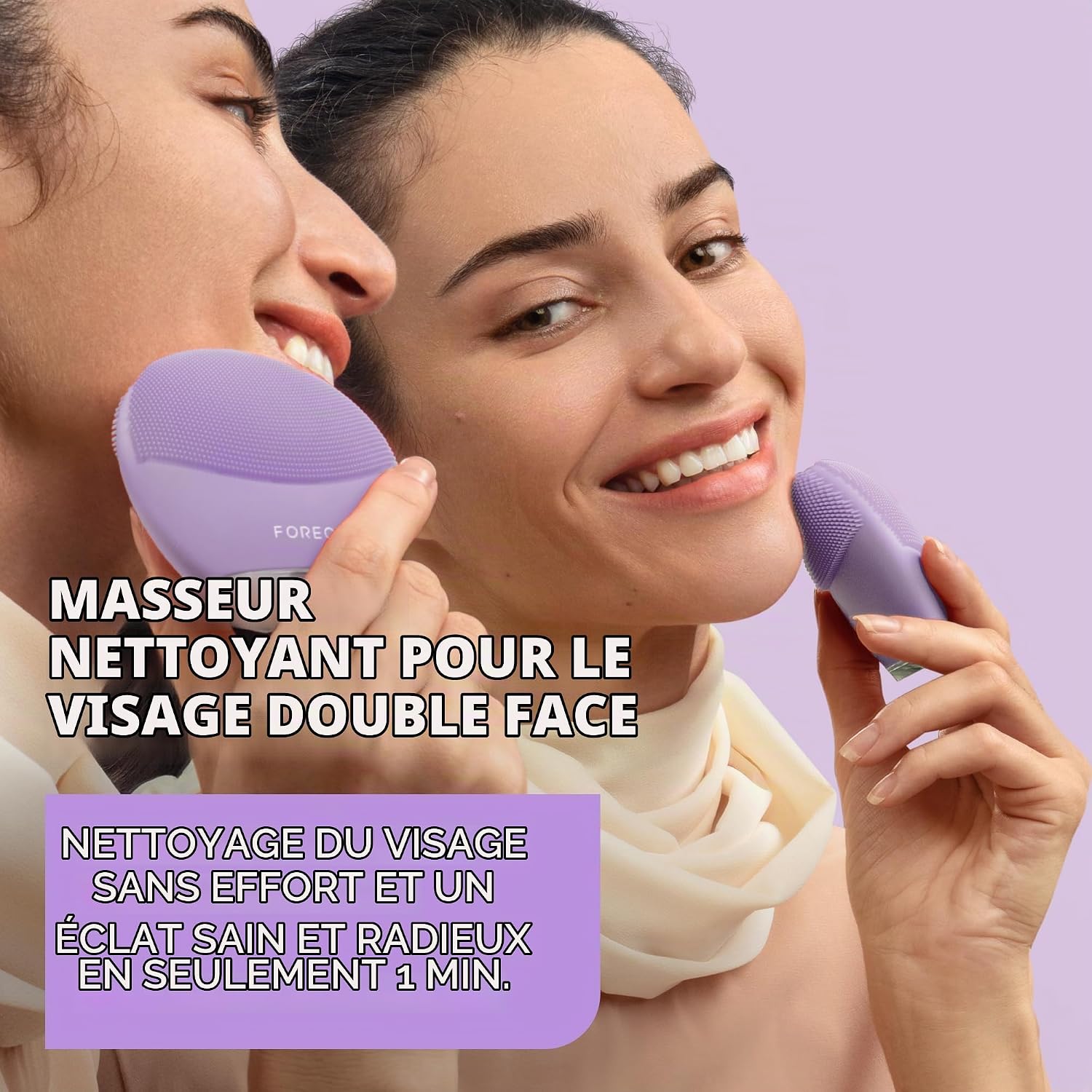 Detalle de FOREO LUNA 4 mini – Brosse visage silicone premium pour voyage, Lavande