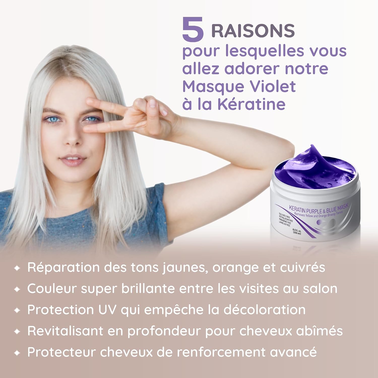 Detalle 2 de Vitamins Masque Violet Cheveux Blond Platine