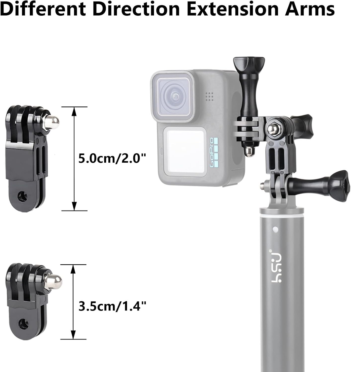 Thumbnail 6 de HSU Grab Bag Basic Camera Mount Kit (14-IN-1) for GoPro – quick release buckle mount, extension arms and 1/4 adapter