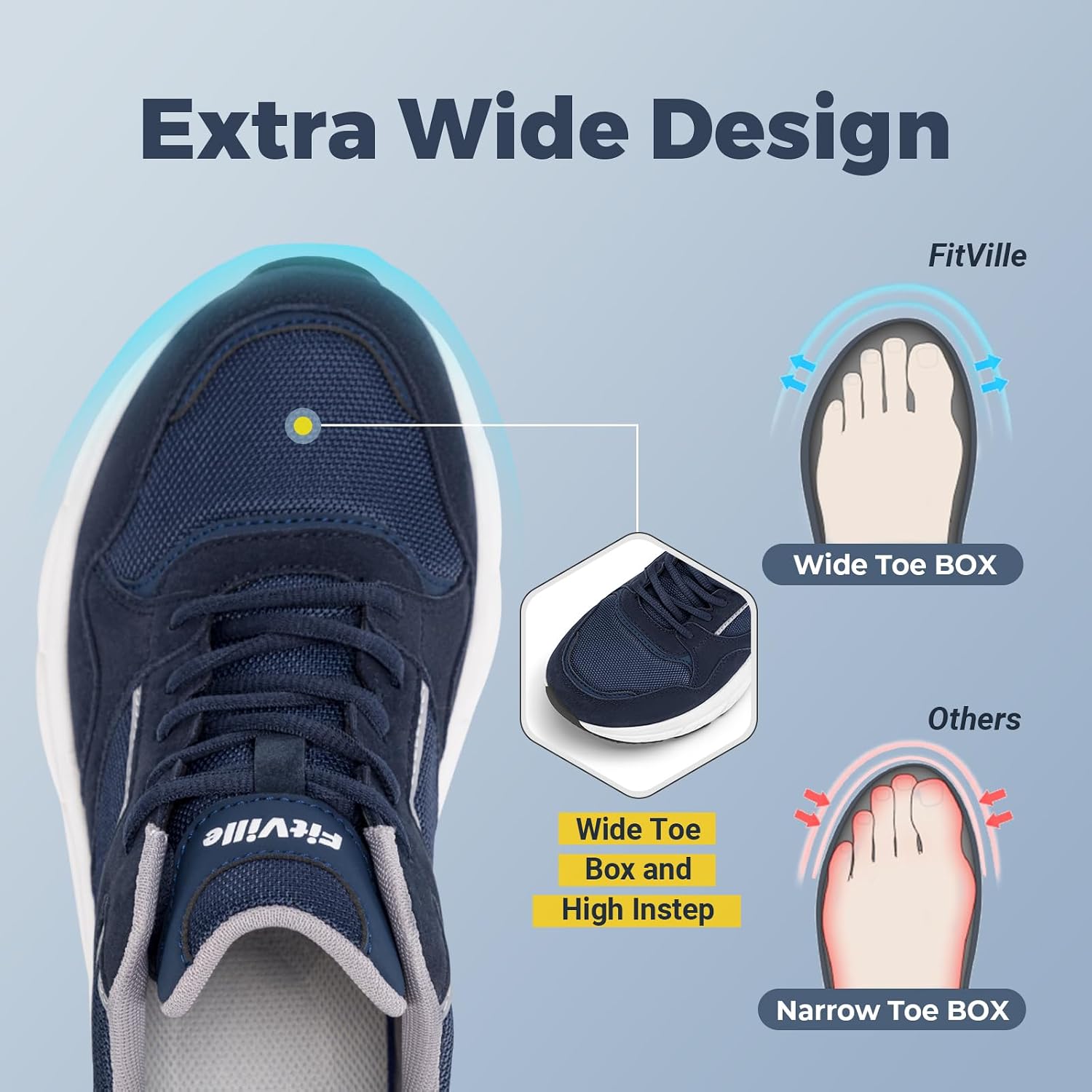 Thumbnail 2 de FitVille chaussures running confort extra wide
