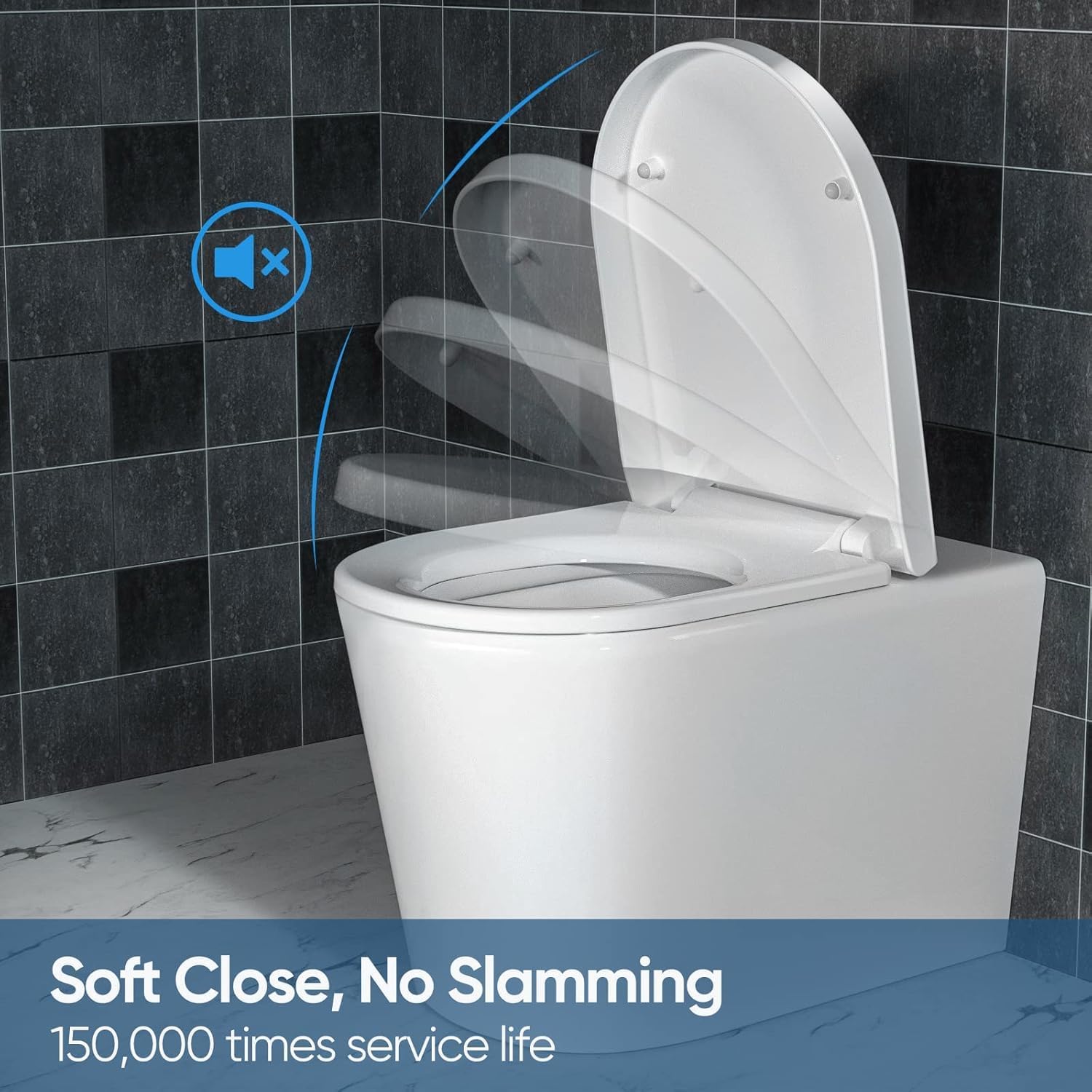 Detalle de MUJIUSHI soft close toilet seat with quick release