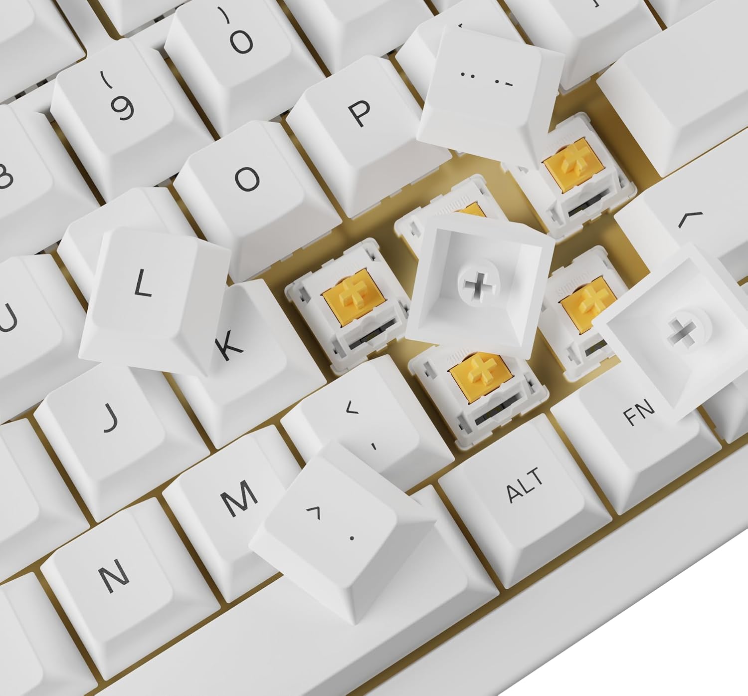 Detalle 2 de GLORIOUS Gaming 115x GPBT Cherry Profile Keycaps in Arctic White