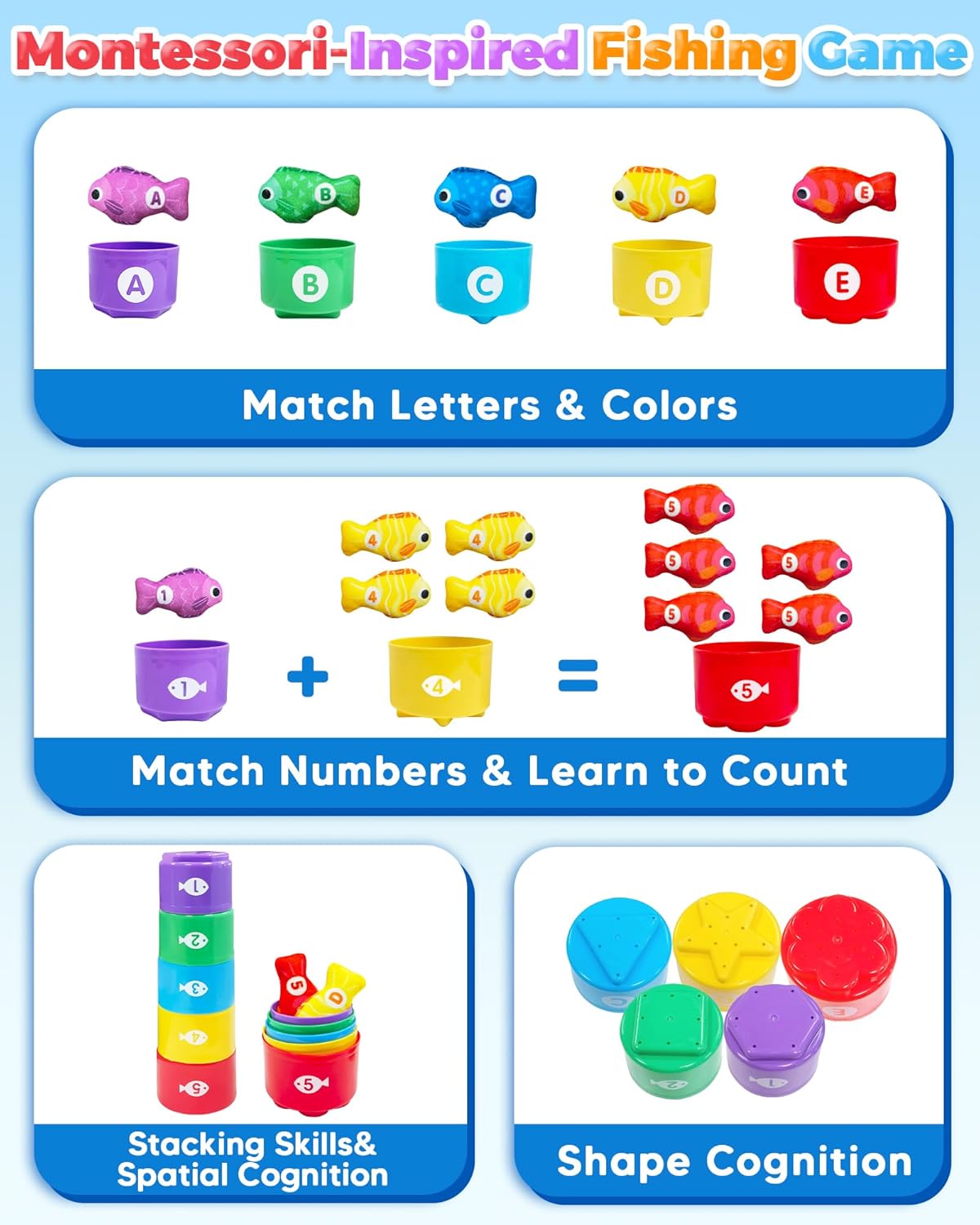 Thumbnail 2 de Gagule Montessori Fishing Toy Set for 12–18 Months (22-Piece Toddler Fishing Game)