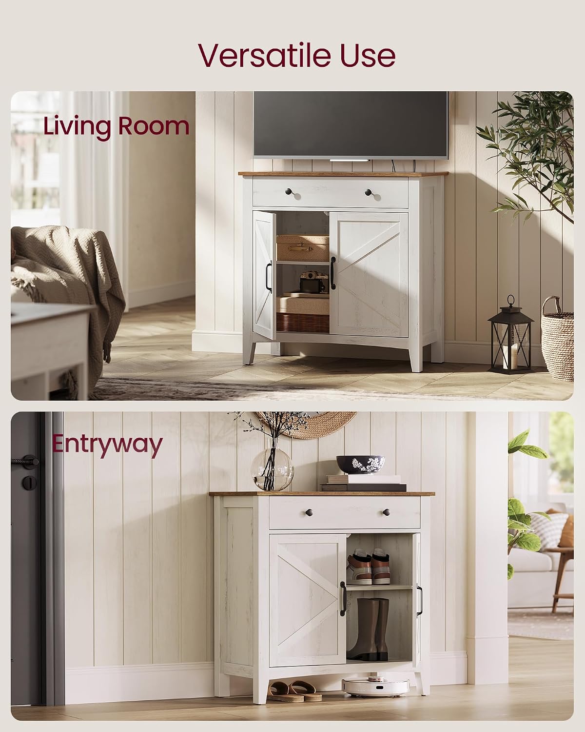 Thumbnail 6 de VASAGLE UBBK341W01 Farmhouse Coffee Bar Cabinet with Adjustable Shelf