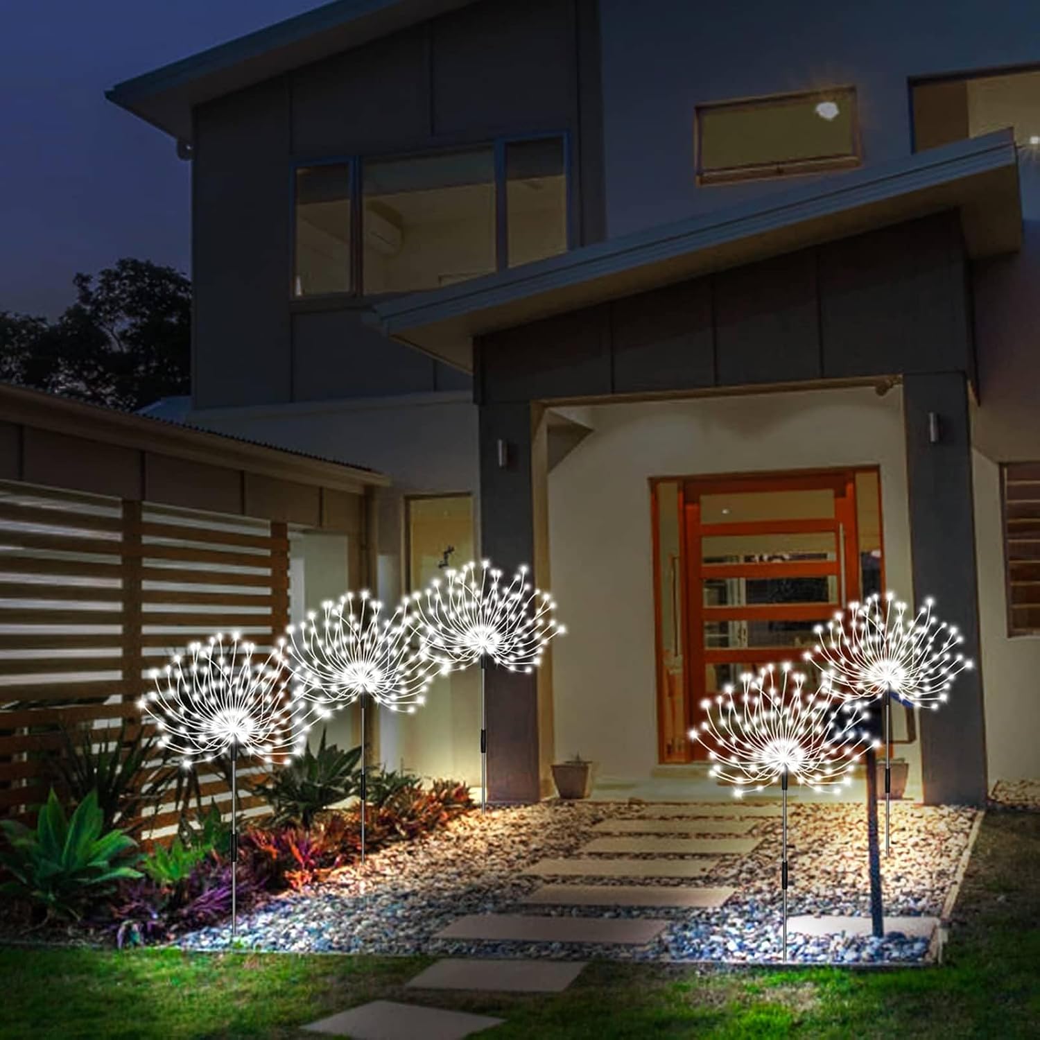 Detalle 2 de Joycome Luci Solari 2 Lampion da Giardino: 120 LED, 8 modalità, IP65 – Illuminazione solare per vialetti e giardino