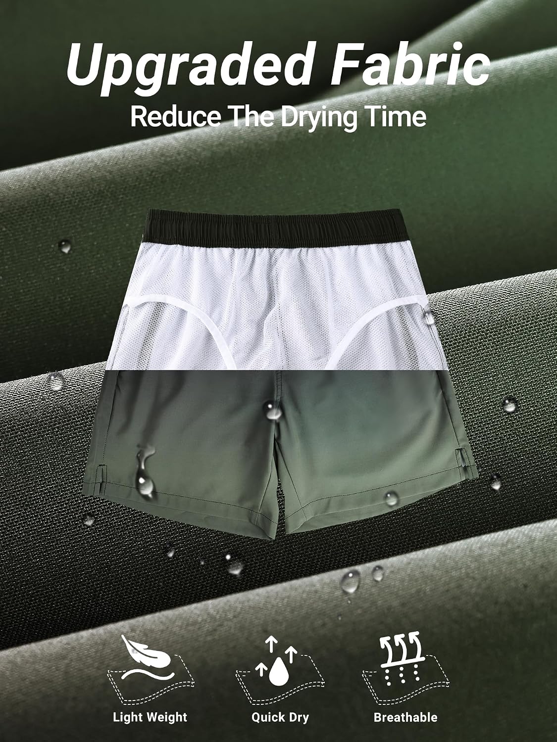 Detalle de Arcweg Herren Badeshorts mit Ultralight Badehose – Schnelltrocknend, Atmungsaktiv, Farbverlauf, S–XXL