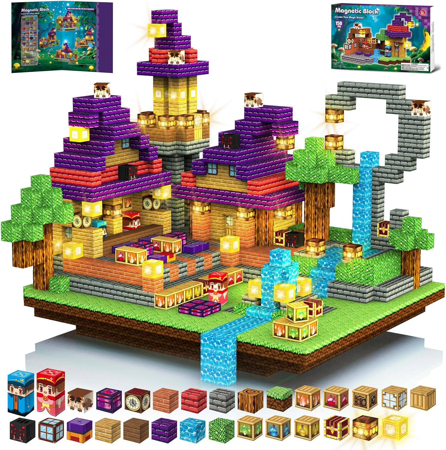 Thumbnail 5 de Gryxpox 150 Blocs Magnétiques – Ensemble 2 cm pour Château de Glace et Jeux Petits Constructeurs