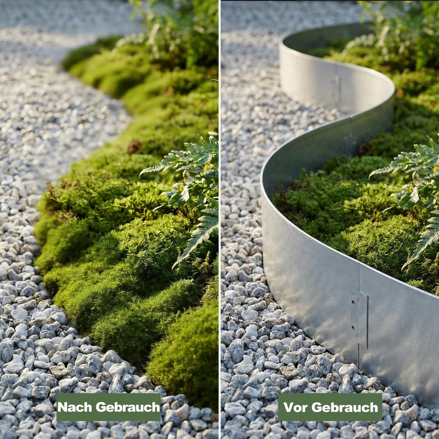 Thumbnail 6 de Aufun Rasenkante Metall 10 m x 15 cm verzinkt – robuste Beeteinfassung aus Stahl
