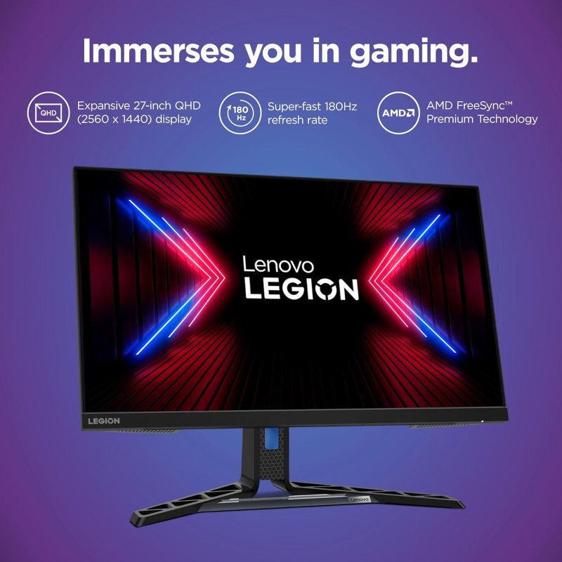 Detalle de Lenovo R27q-30 27" WLED QHD 180 Hz FreeSync Premium: ficha de compra