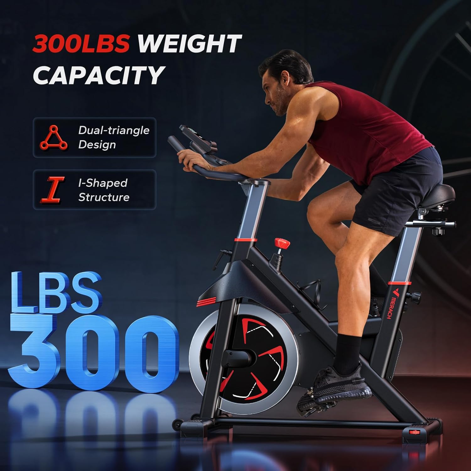 Detalle de MERACH Exercise Bike 300 lb Capacity