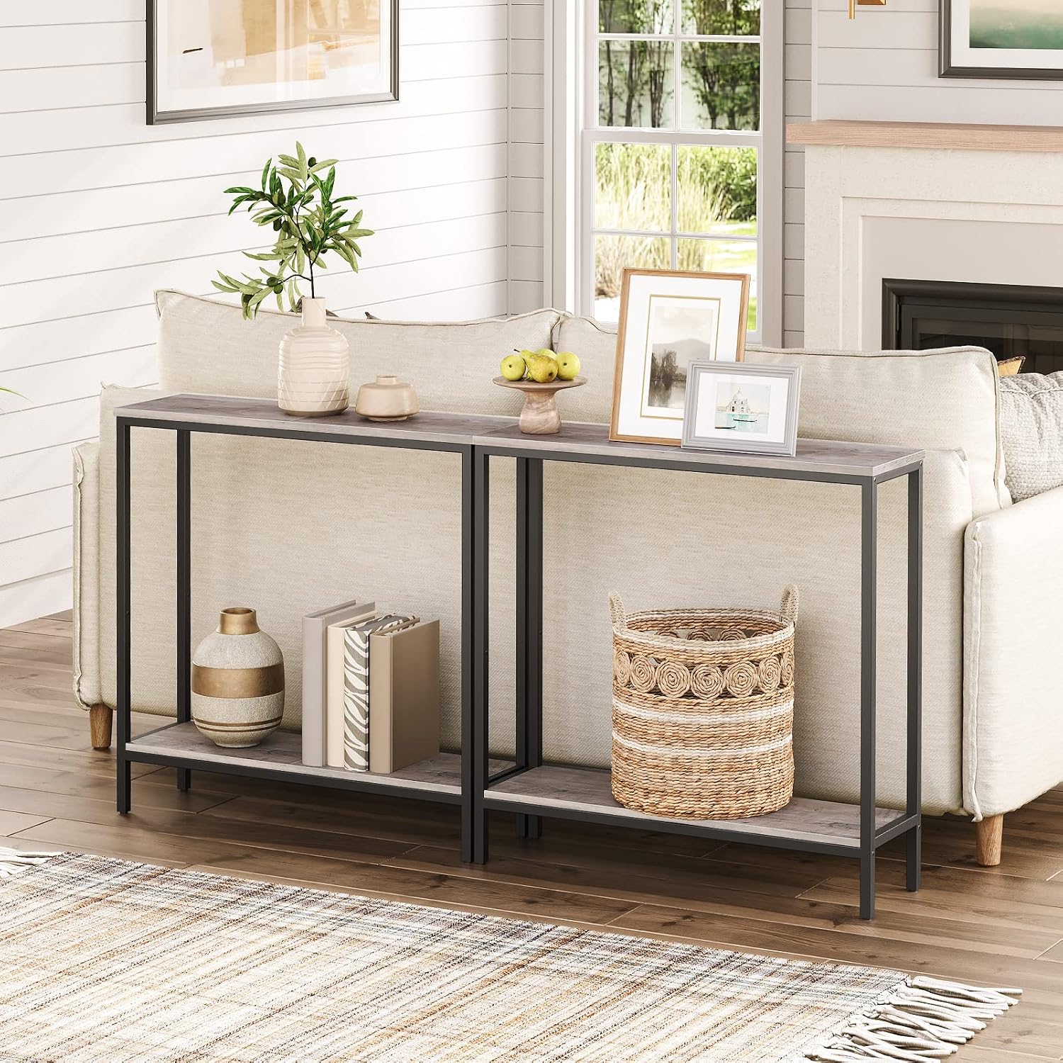 Thumbnail 1 de HOOBRO Consolle Ingresso 75 x 22 x 75 cm – Tavolo Console Stretto in Bianco