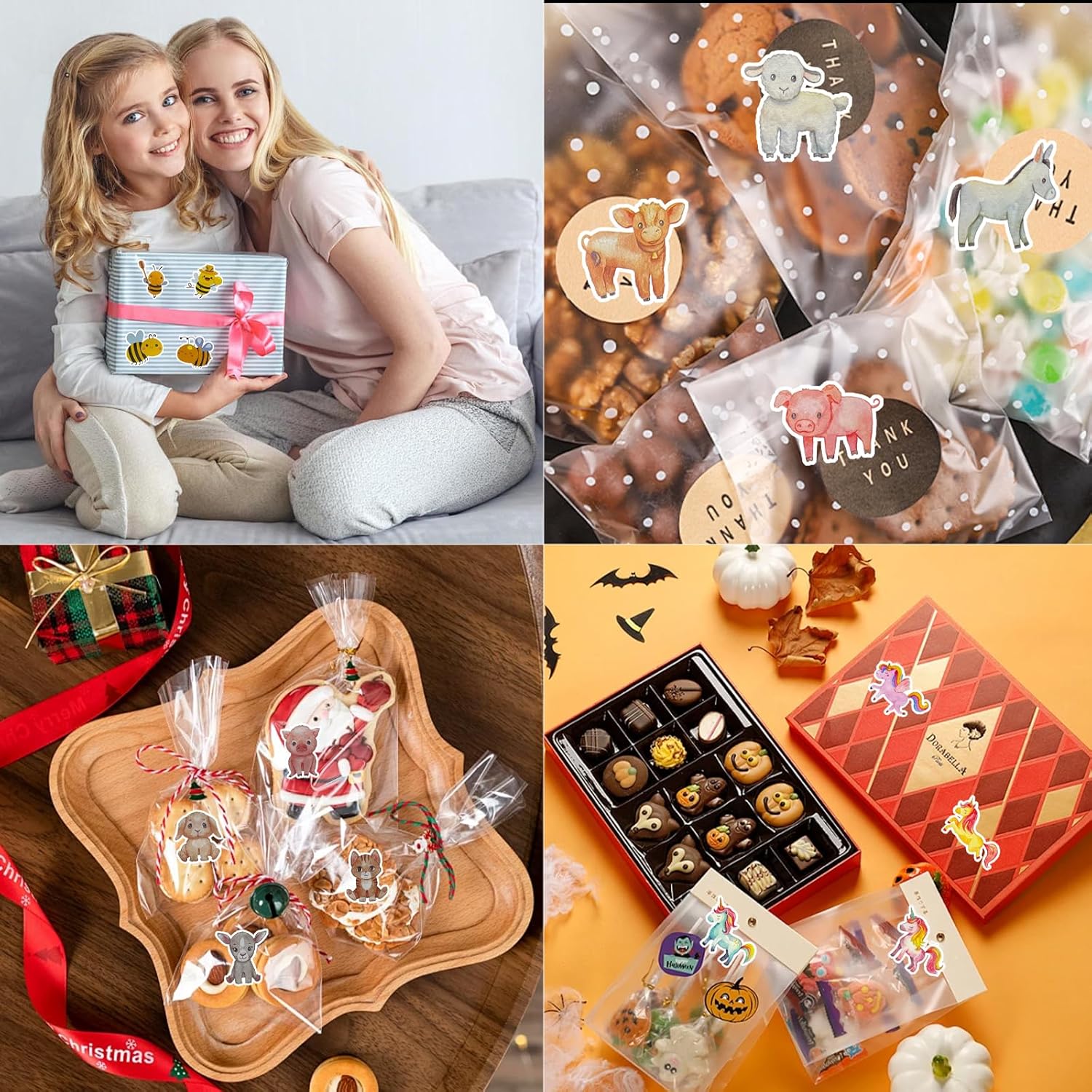 Thumbnail 3 de 4 Roll Tier Sticker Kinder – runde Tieraufkleber im Stickerrollen-Set (Kinder & Scrapbooking)