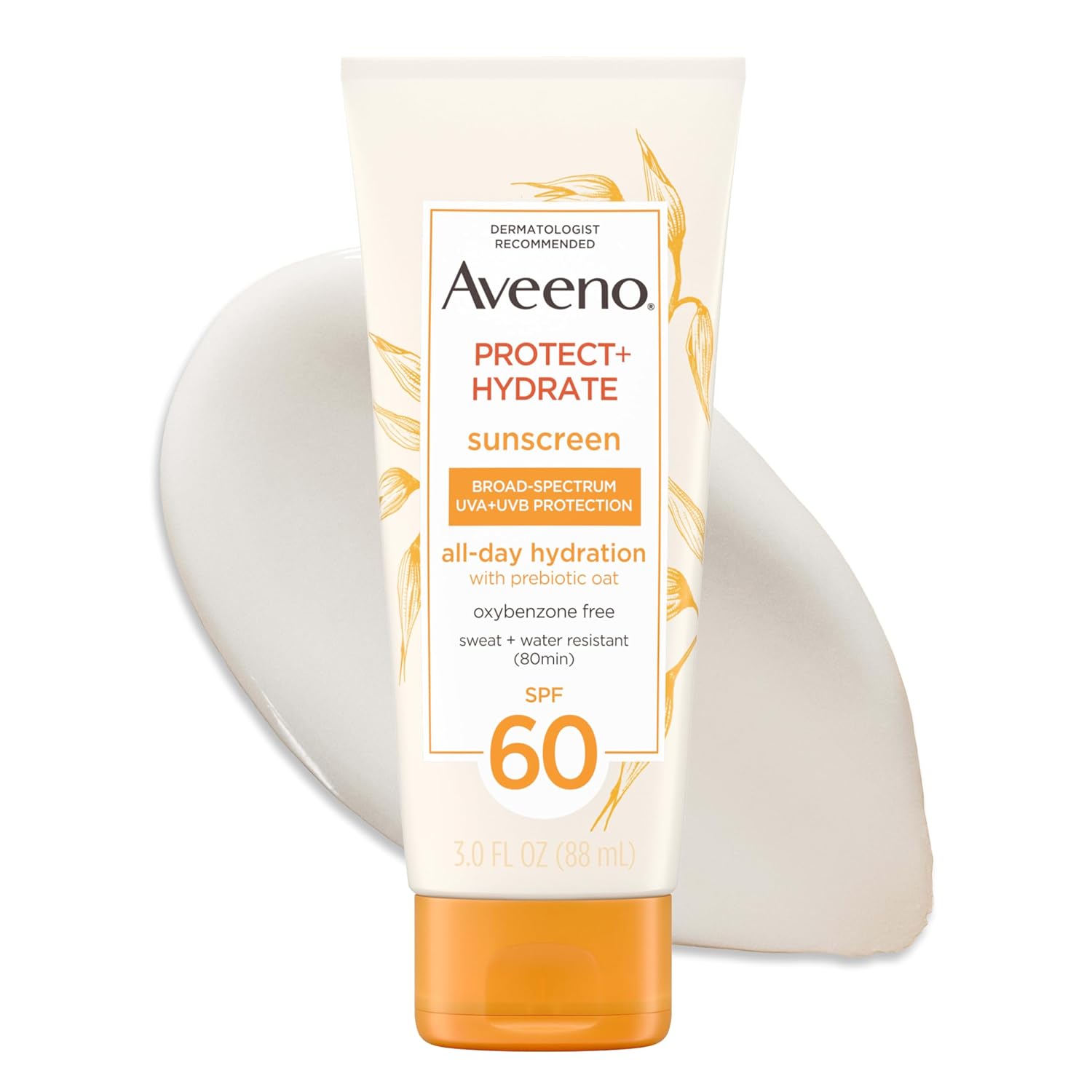 Detalle de Aveeno Protect + Hydrate Moisturizing Body Sunscreen Lotion SPF 60 (3.0 fl. oz) with Prebiotic Oat