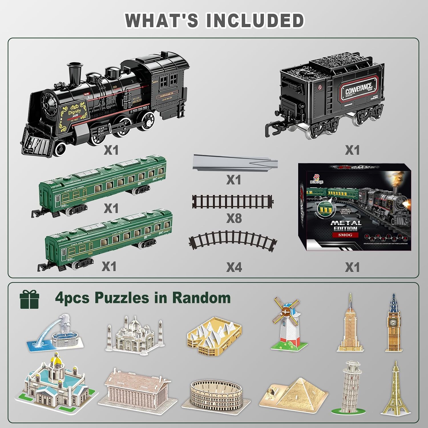 Thumbnail 6 de BUBUQE Electric Train Set with Alloy Locomotive