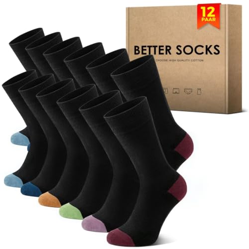 Detalle de NUOZA 12 Paar Sommer Socken Schwarz Damen 35-38 – Baumwolle, atmungsaktiv & robust