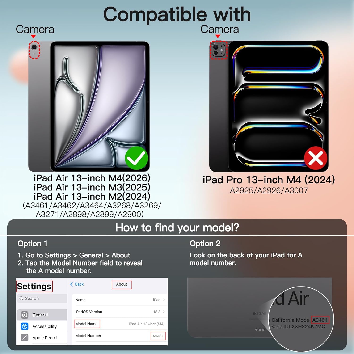 Detalle 2 de JETech iPad Air 13‑inch Slim Case with Stand