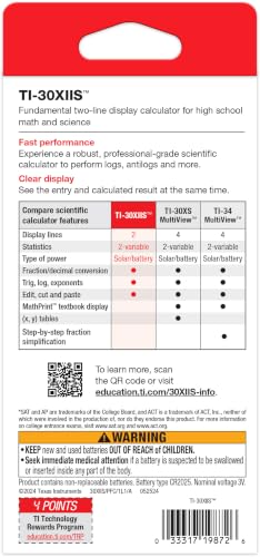 Thumbnail 7 de TI-30XIIS Scientific Calculator, Black by Texas Instruments