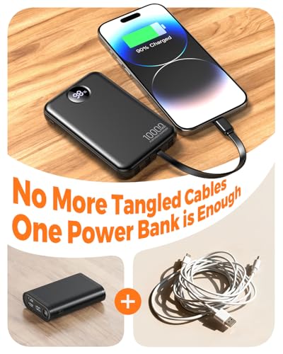 Thumbnail 2 de Zmmyuluo Power Bank 10000mAh with 4 Built-in Cables and LED Display
