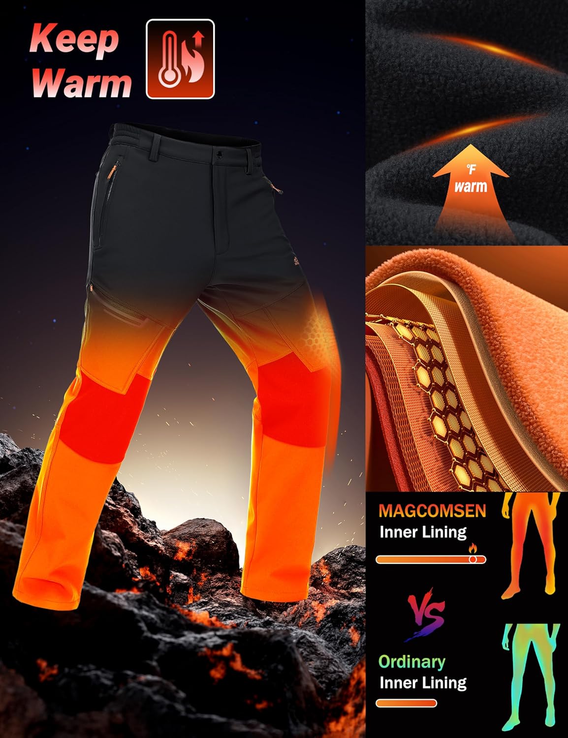 Thumbnail 2 de MAGCOMSEN Men's Winter Pants Fleece Lined