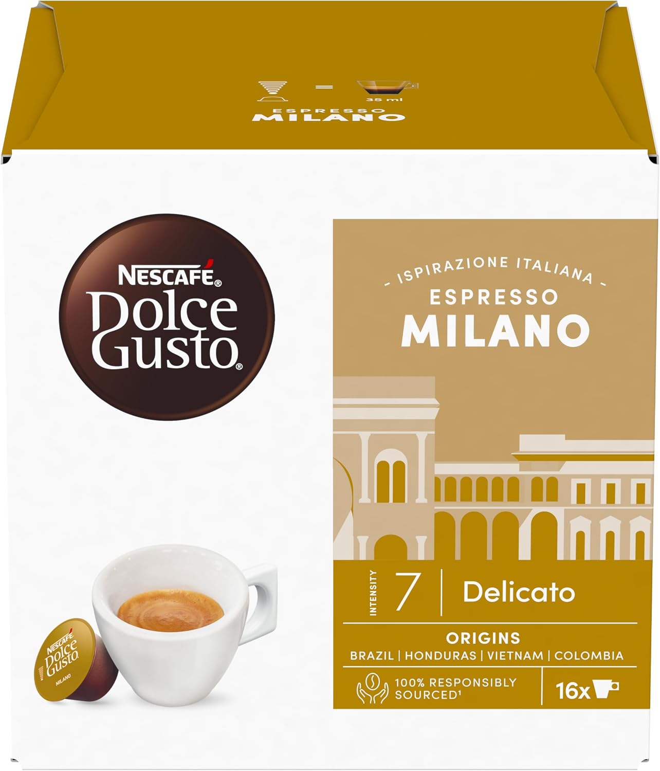 Detalle 2 de NESCAFÉ Dolce Gusto Espresso Milano Caffè – 96 capsule compatibili (6 confezioni da 16)