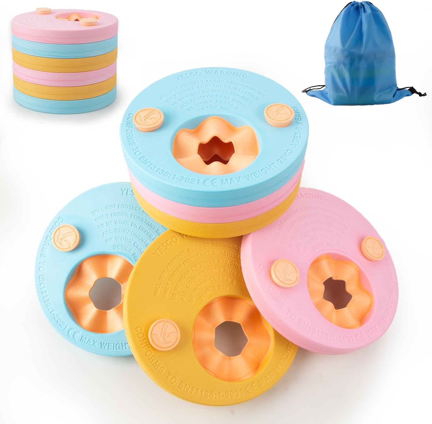 Thumbnail 6 de Manguitos Flotantes de Natación Amazluck: 6 paneles de espuma para niños 2–6 años