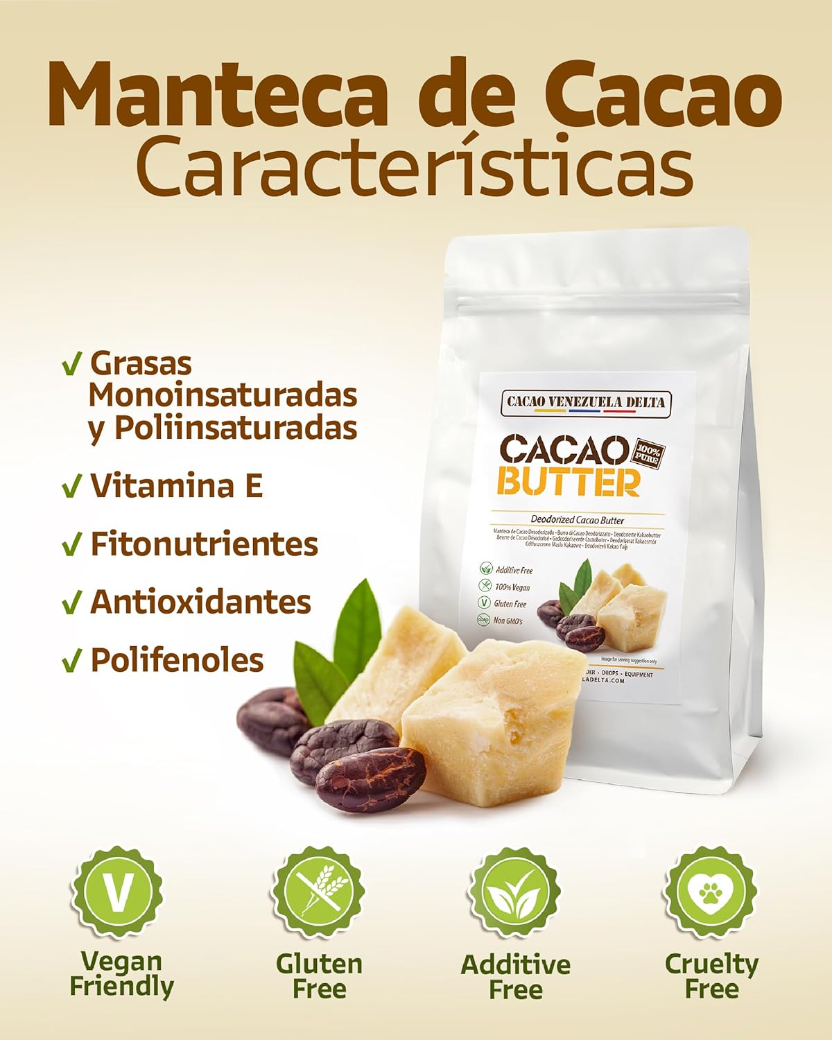 Thumbnail 2 de Manteca de Cacao 100% Bolsa 1kg