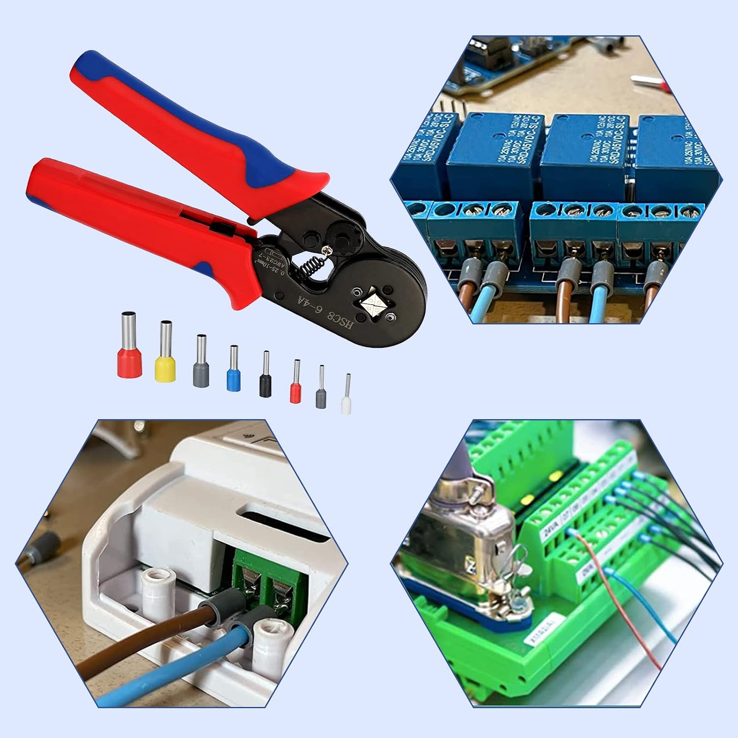 Detalle de Miiepls Aderendhülsen Set + Crimpzange Set – 1250 Stück, 0,25–10 mm², mit Sortierbox