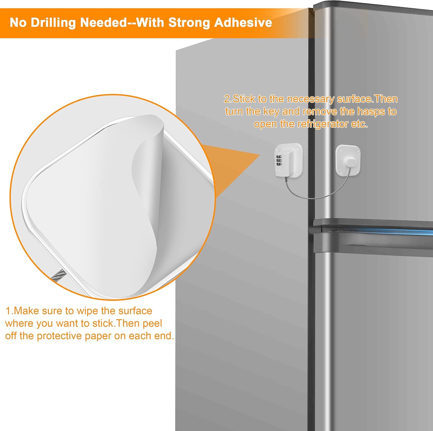Thumbnail 1 de Evilsoul Password Fridge Lock: 2-Pack, 3D Password Lock with 3M Adhesive for Child Safety