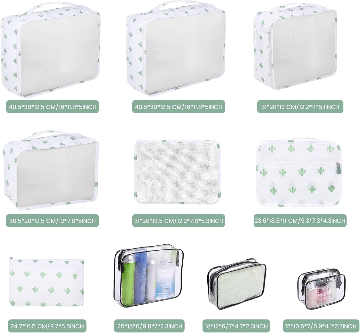 Detalle de CORYIN Packing Cubes 10 PCS Travel Organiser: A Practical Set for Organised Packing