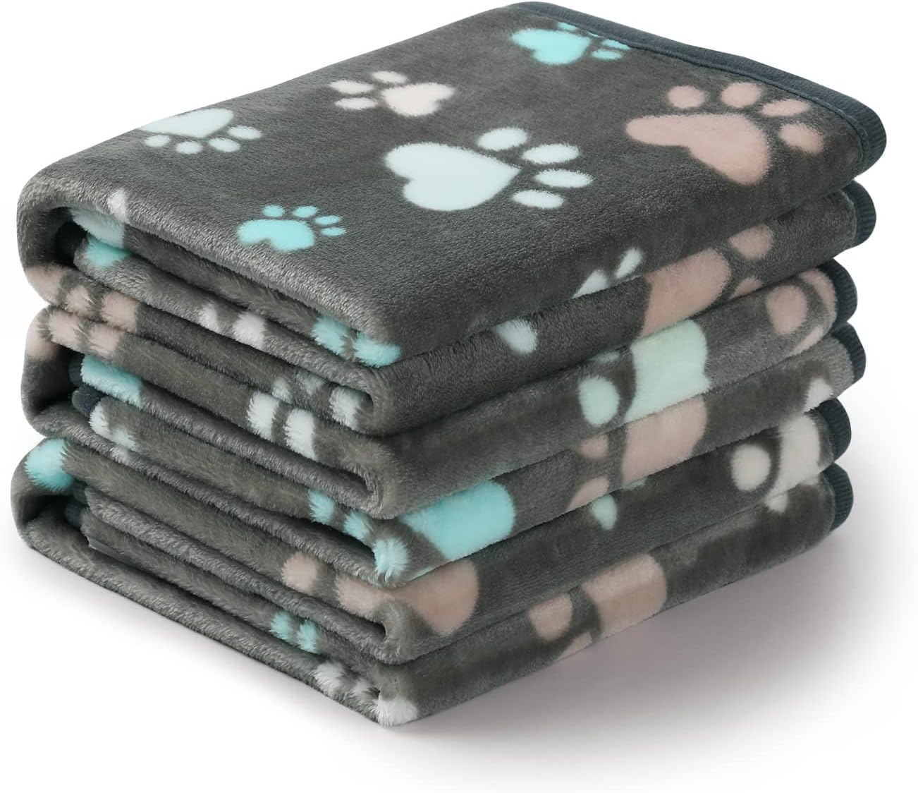luciphia Hundedecke Katzendecken Waschbar Flauschig – 3er Pack, 60 × 40 cm, Grau Pfote