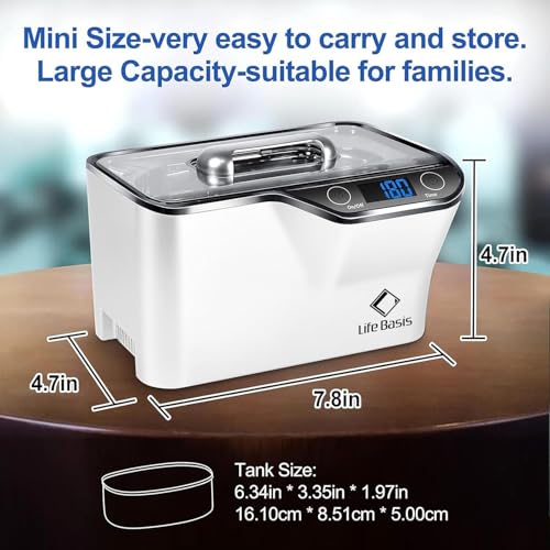 Thumbnail 7 de LifeBasis CDS-100 Ultrasonic Cleaner: 600ML Jewellery Cleaner with 48KHz Power for Jewellery, Glass, Watches and More