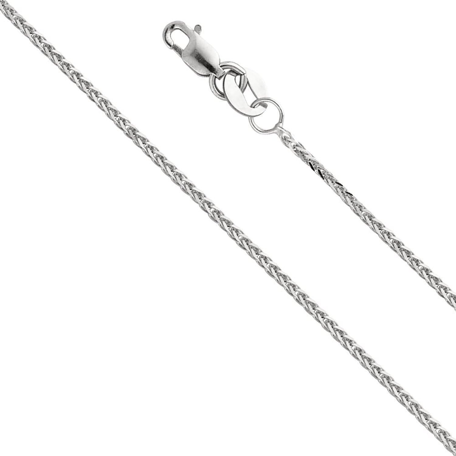Detalle de PRINS JEWELS 14 Carats 585 Brillant Spiga chaîne en Or Blanc – Largeur 1,50 mm, longueurs disponibles